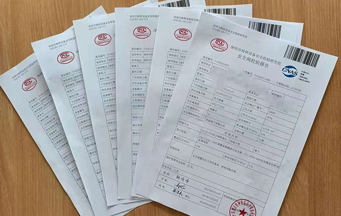 安全閥校驗(yàn)報告